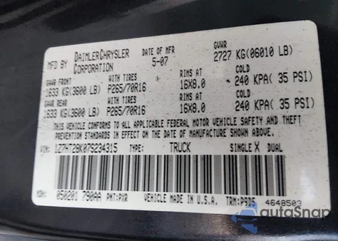 2007 Mitsubishi Raider Ls из США, поврежденный, VIN 1Z7HT28K07S234315